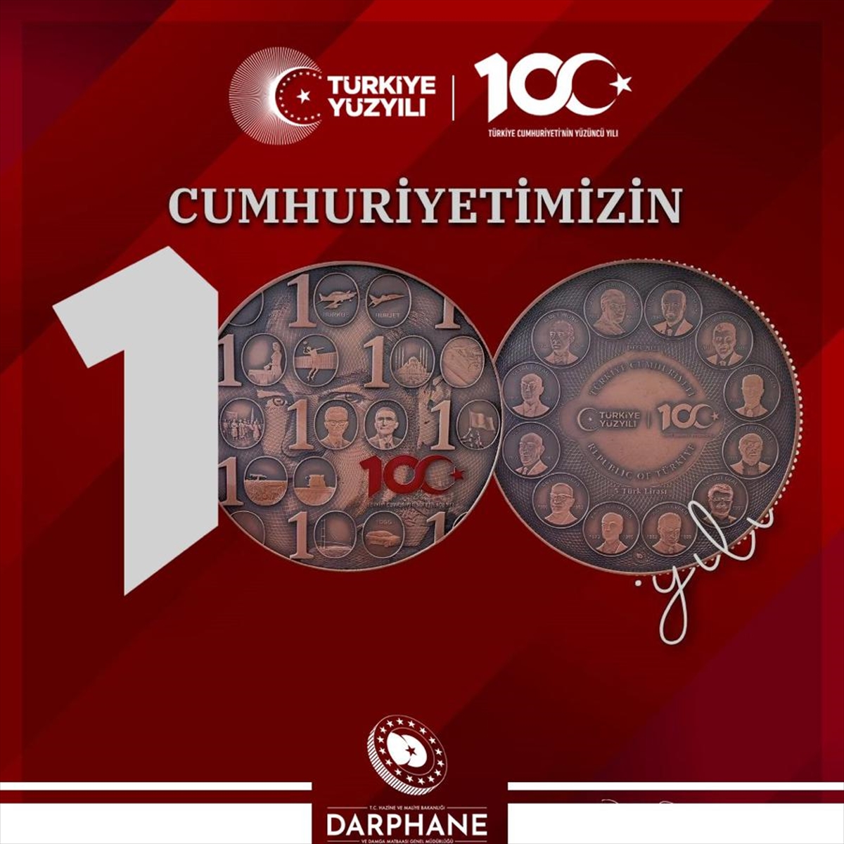 Hazine ve Maliye'den Cumhuriyetin 100. yılına hatıra parası