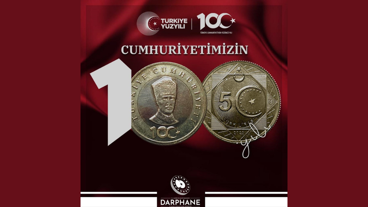 Cumhuriyet’in 100. yılına madeni 5 lira: Tebliğ, Resmi Gazete’de