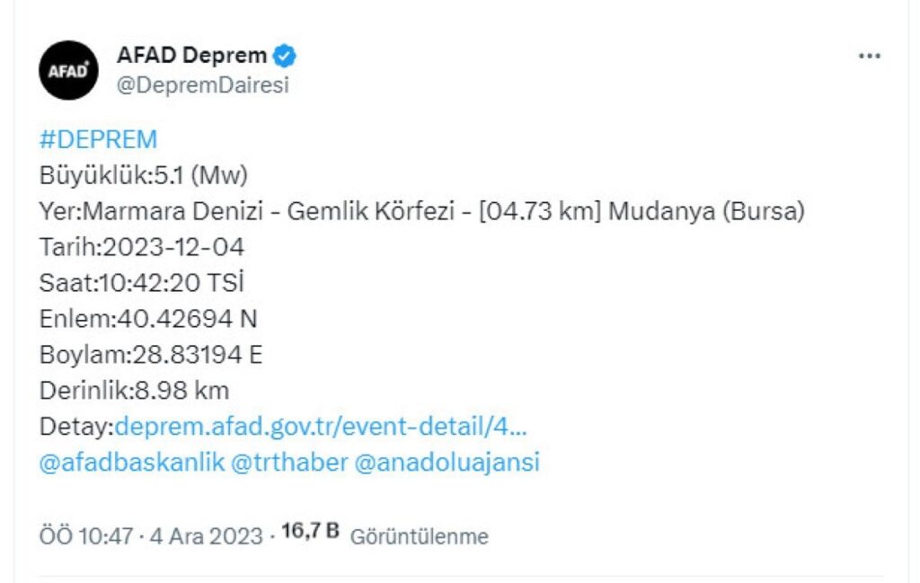 Deprem mi oldu? Az önce deprem mi oldu? İstanbul'da deprem mi oldu? İstanbul'da deprem mi oldu az önce? Marmara'da deprem