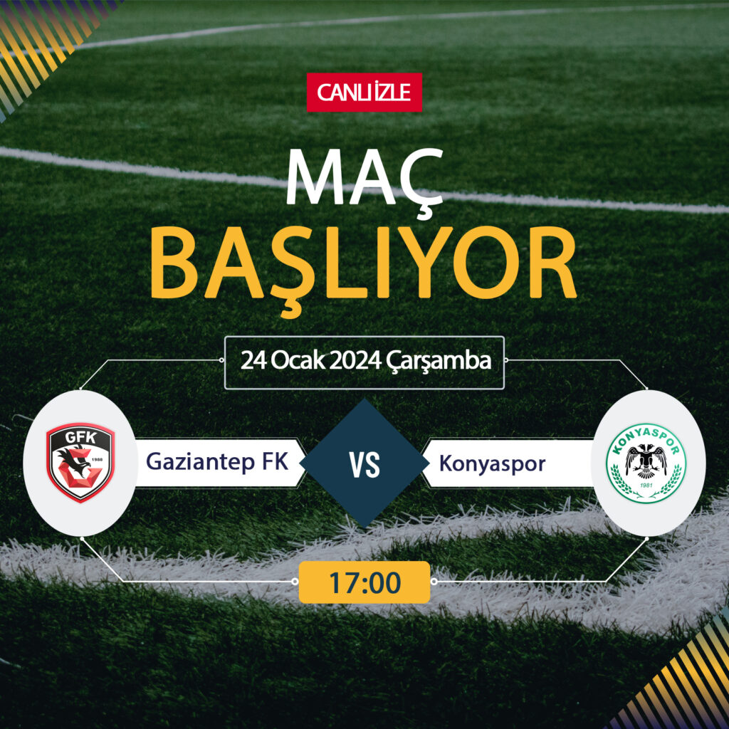 Gaziantep FK Konyaspor maçı hangi kanalda? Gaziantep FK Konyaspor maçı canlı izle! TRT Spor, BeIN Sports, Justin Tv, Selçuksports, Taraftarium24 CANLI İZLE