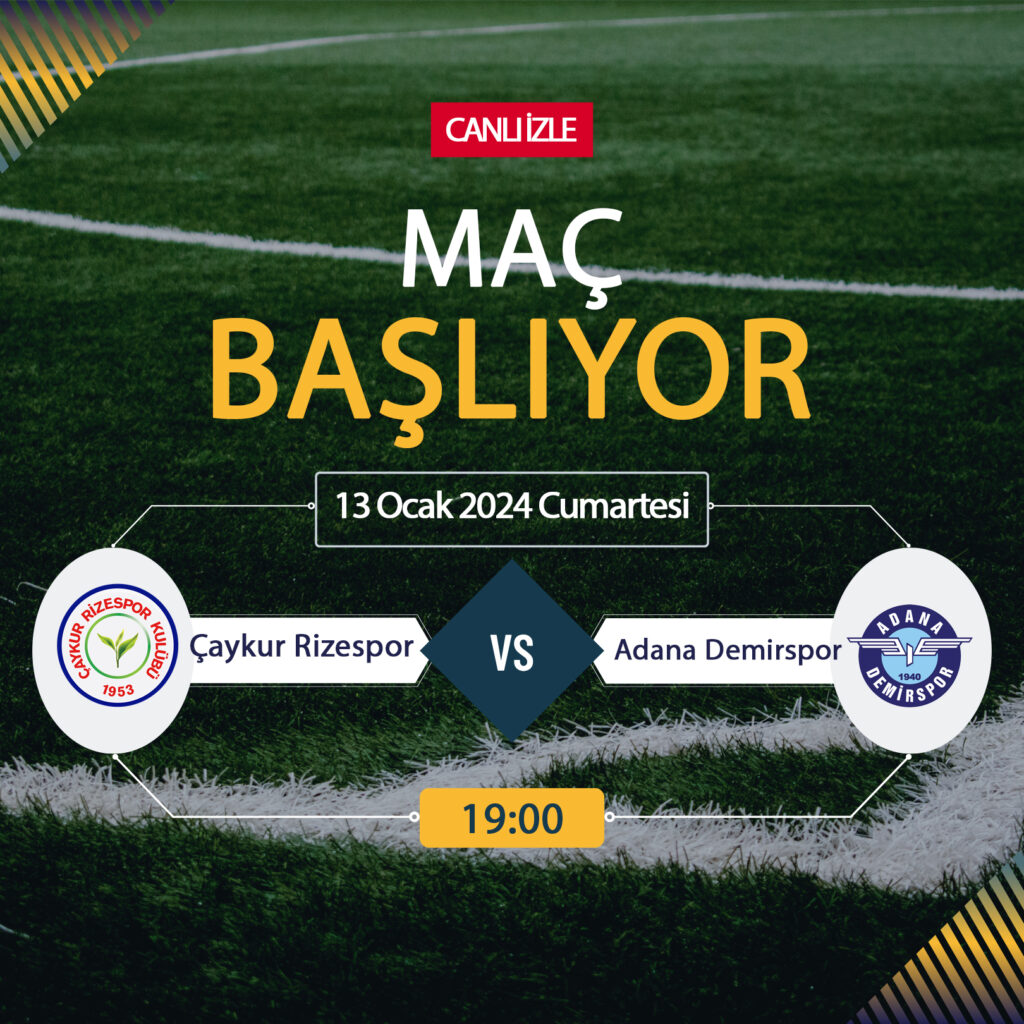 Çaykur Rizespor Adana Demirspor canlı ŞİFRESİZ DONMADAN İZLE! Çaykur Rizespor Adana Demirspor BeIN Sports (13 OCAK) CANLI İZLE!