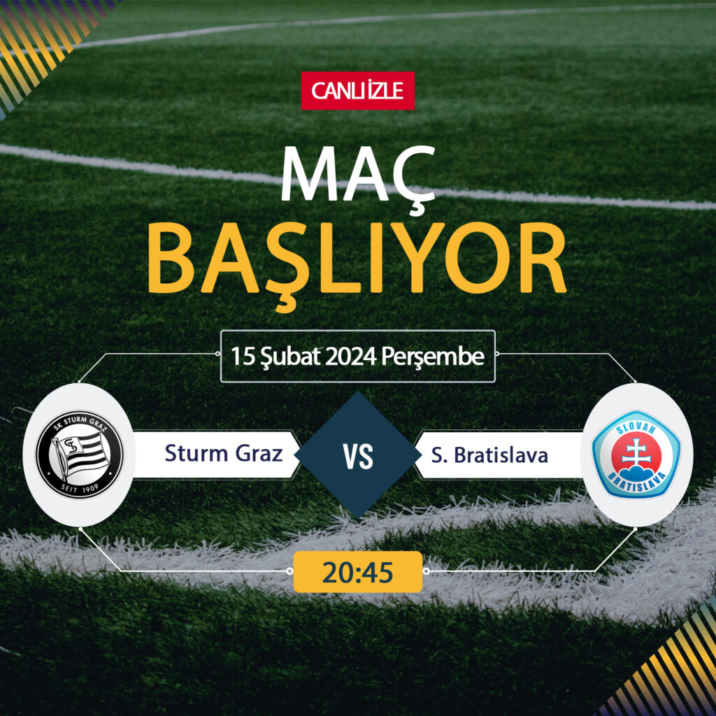 Sturm Graz Bratislava canlı ŞİFRESİZ DONMADAN İZLE! Sturm Graz Bratislava EXXEN (15 ŞUBAT) CANLI İZLE