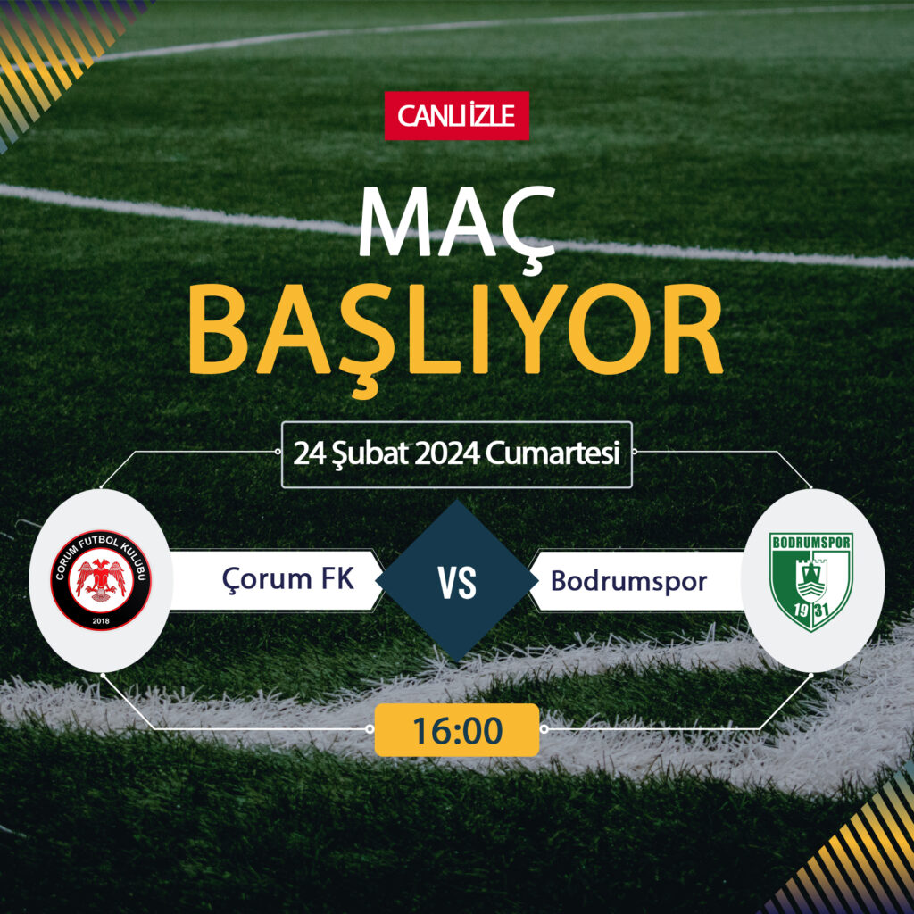 Çorum FK Bodrumspor canlı ŞİFRESİZ DONMADAN İZLE! Çorum Bodrumspor TRT Spor (24 ŞUBAT) CANLI İZLE