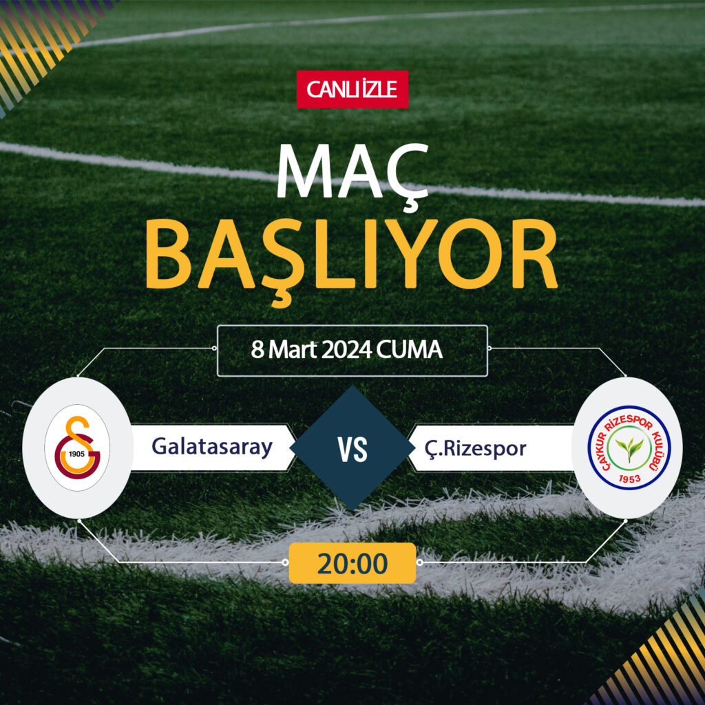 Galatasaray Çaykur Rizespor Bein Sports, EXXEN SPOR, Taraftarium24, TV8bucuk, Şifresiz CANLI İZLE online linki hangi kanalda, saat kaçta oynanacak?