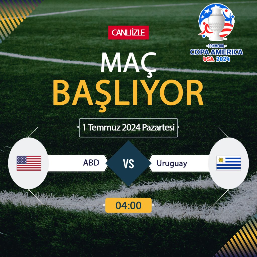 ABD Uruguay maçı TV 8.5, TARAFTARIUM 24 CANLI İZLE! Copa America Amerika Uruguay Canlı Donmadan Şifresiz izleme linki 1 TEMMUZ 2024